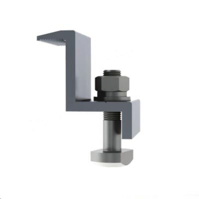 6063 6061 Alloy Customized CNC Machining Silvery Anodized Aluminum End Clamp for Solar Mounting