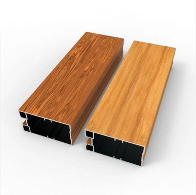 Wood-Grain Transfer Aluminum Extrusion Profile in 6063 Alloy with Customized Dimensions
